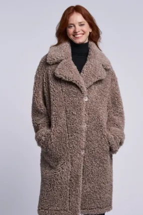 4342 Curly faux fur boyfriend coat