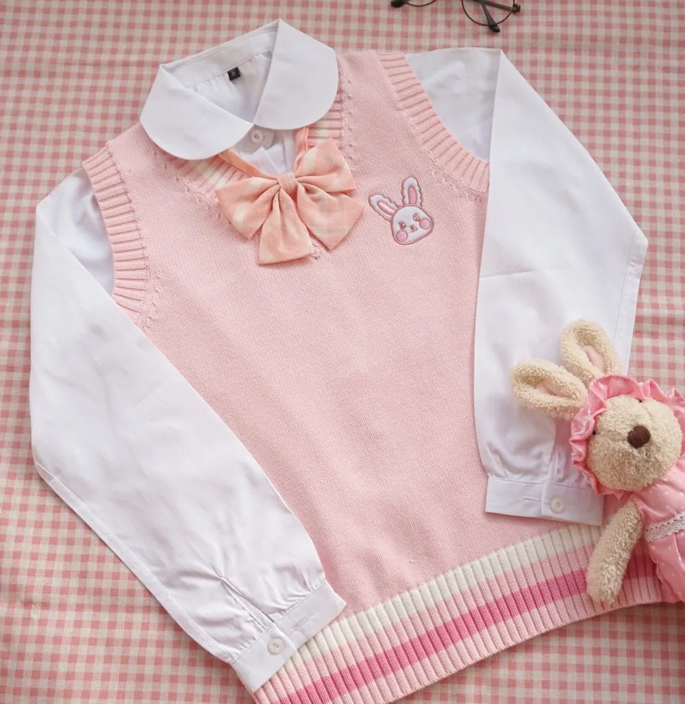 Adorable V-Neck Bunny Pullover