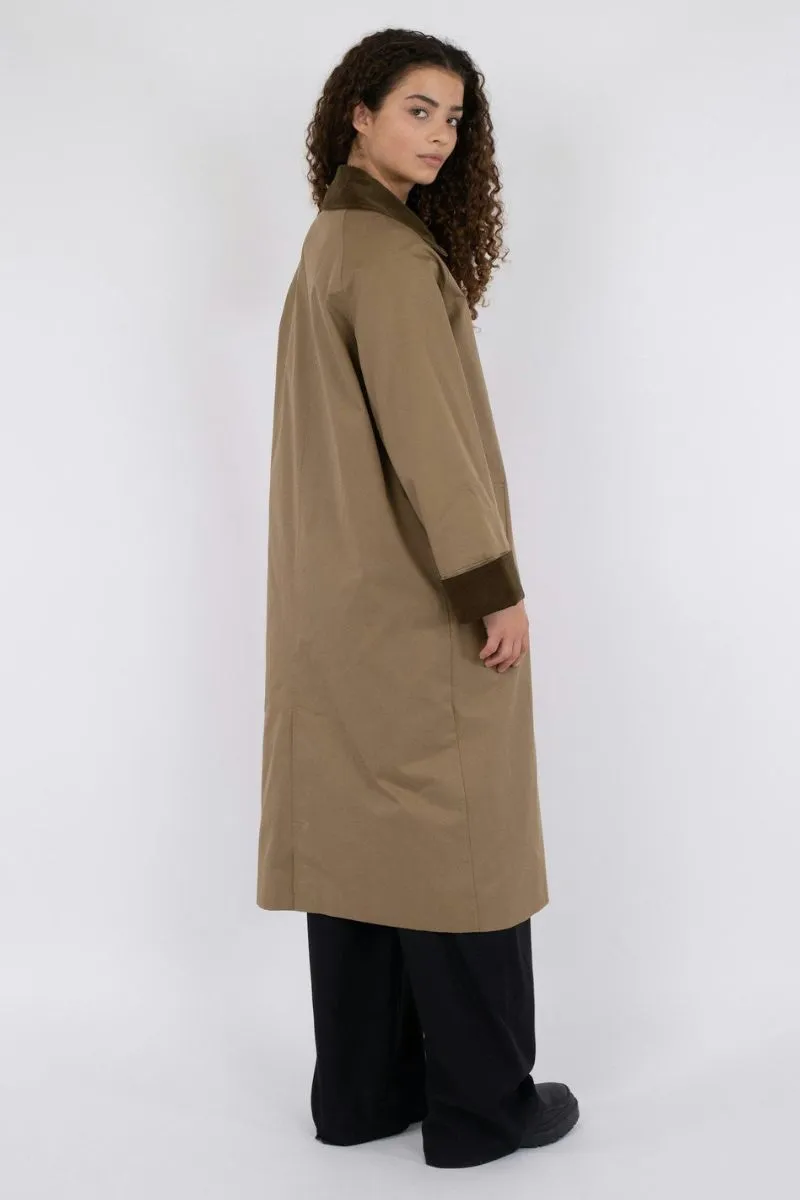 Anneli Cord Coat | Khaki | Jakke fra Neo Noir