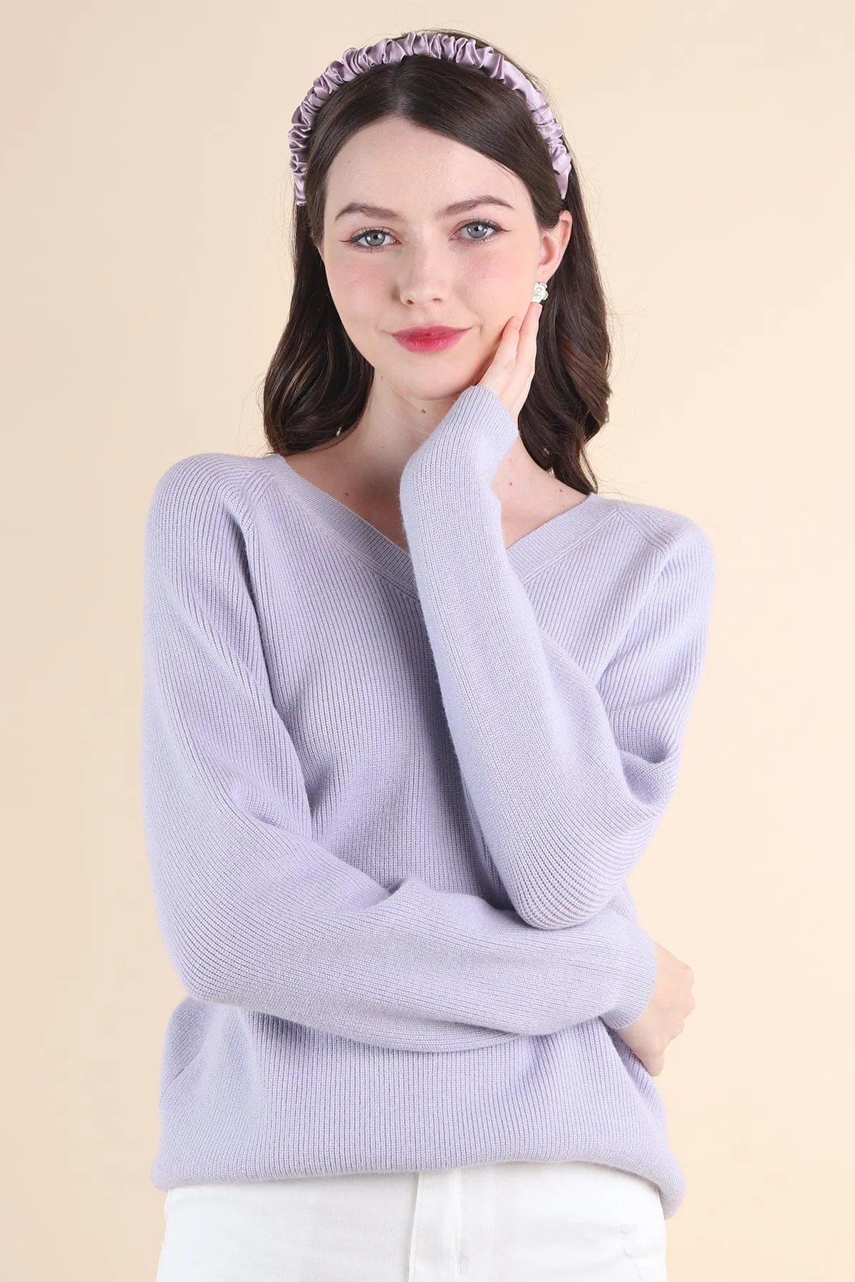 AUBREE KNIT PULLOVER IN PERI LILAC