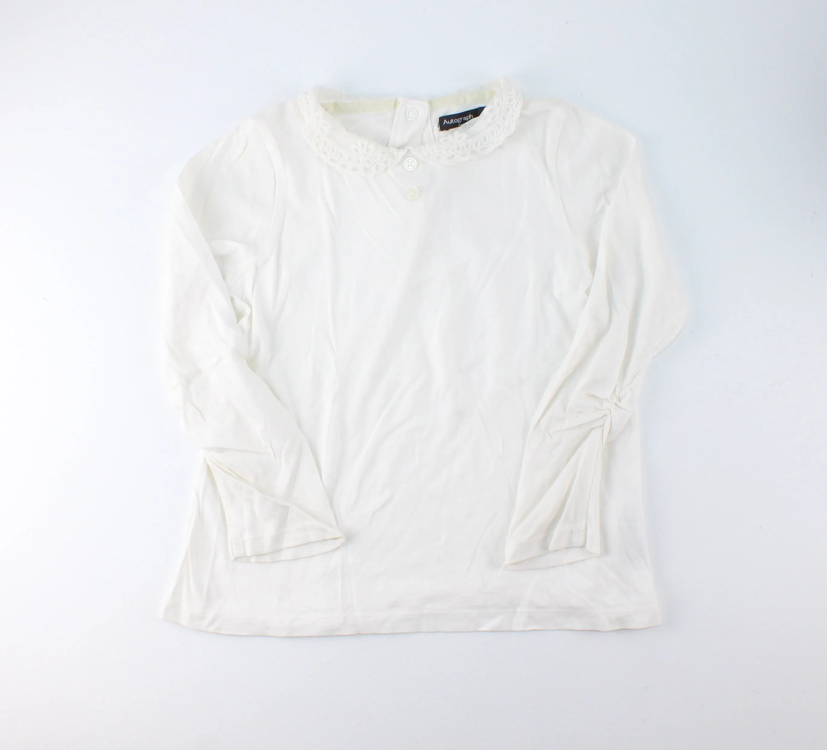 AUTOGRAPH WHITE TOP WITH COLLAR 5-6Y EUC