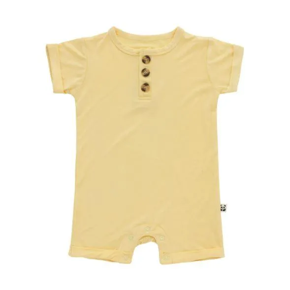 Bamberry Baby Button Down Romper Popcorn