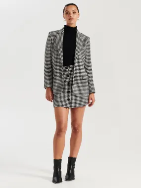 Bella Woven Blazer - Houndstooth