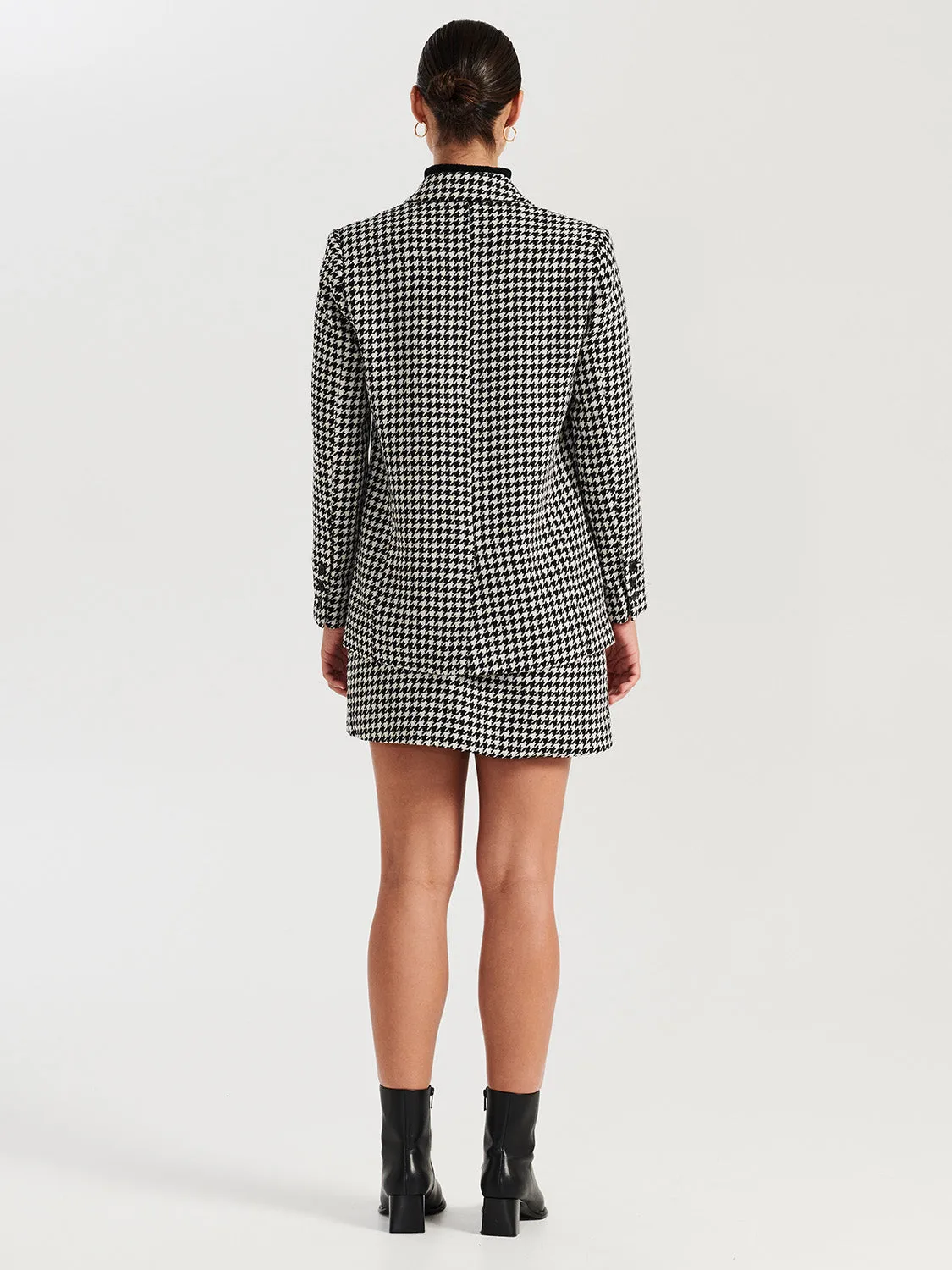 Bella Woven Blazer - Houndstooth