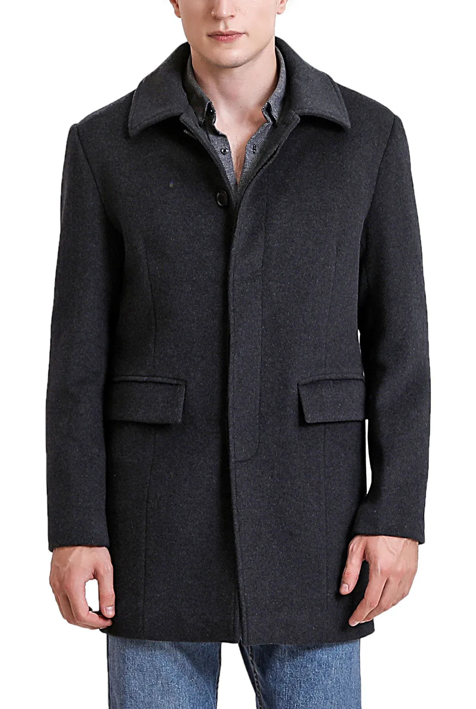 BGSD Men Michael Cashmere Wool Blend Car Coat