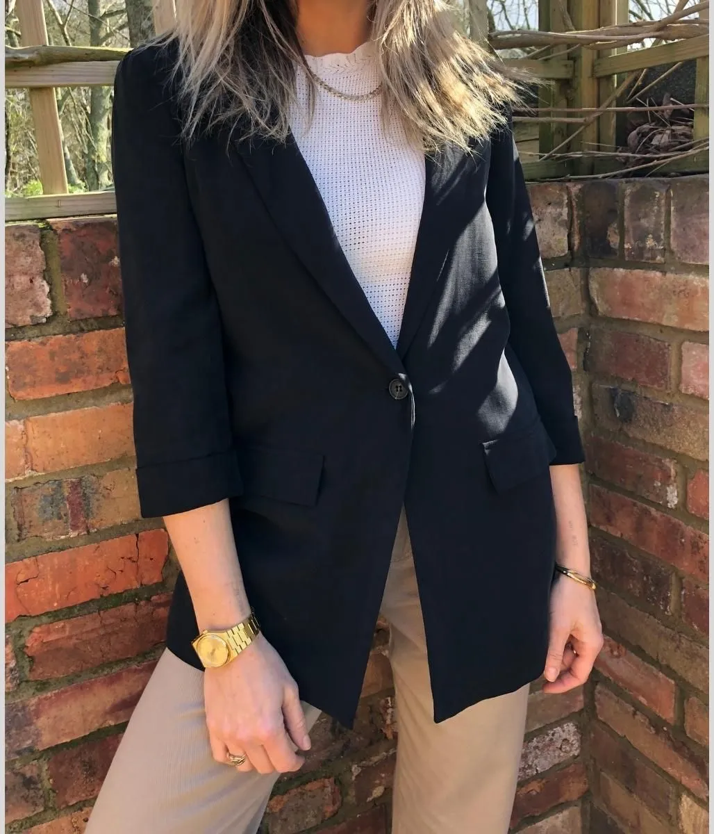 Black Single Button Blazer