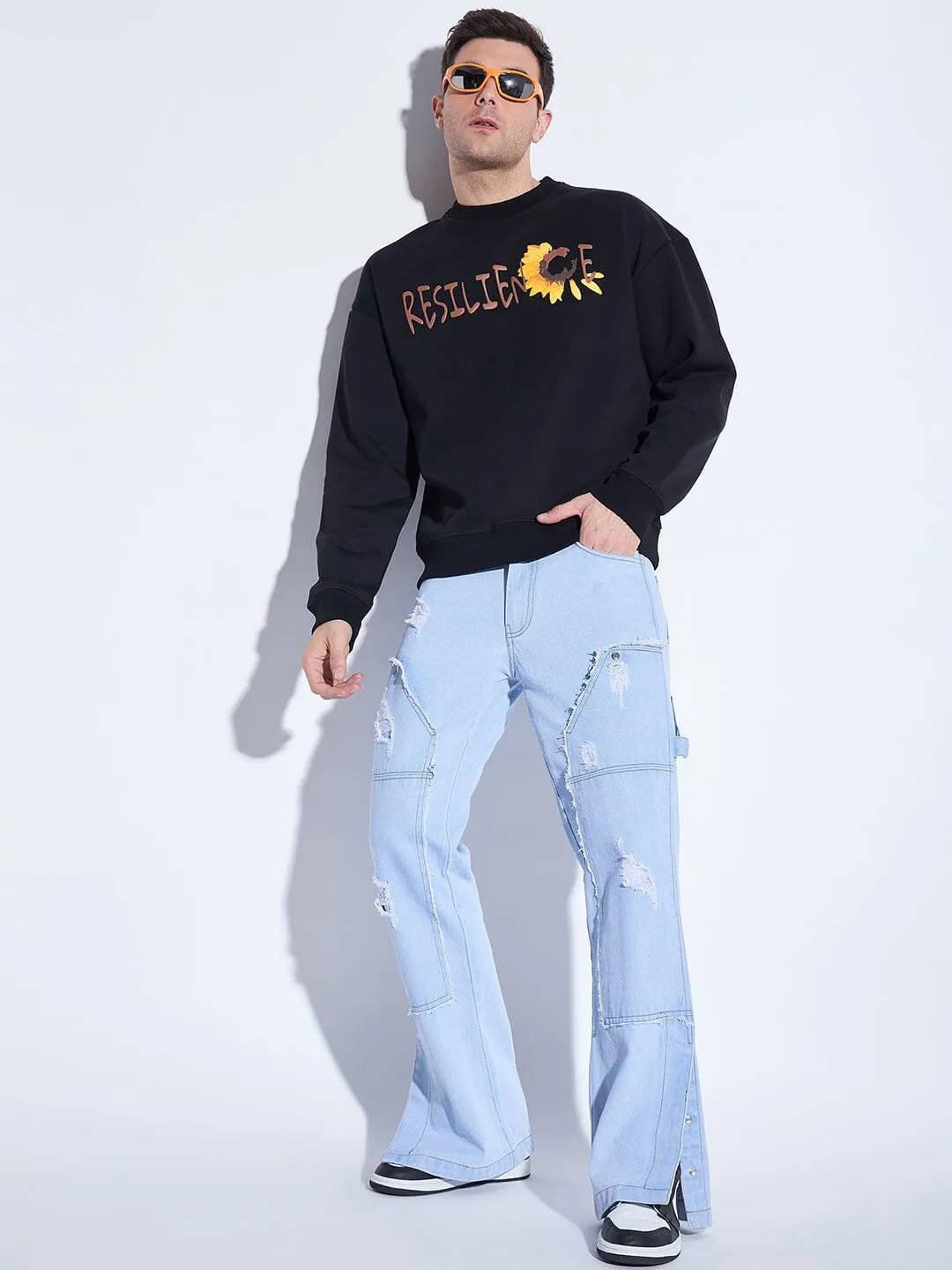 Black Sunflower Oversized Sweatshirt