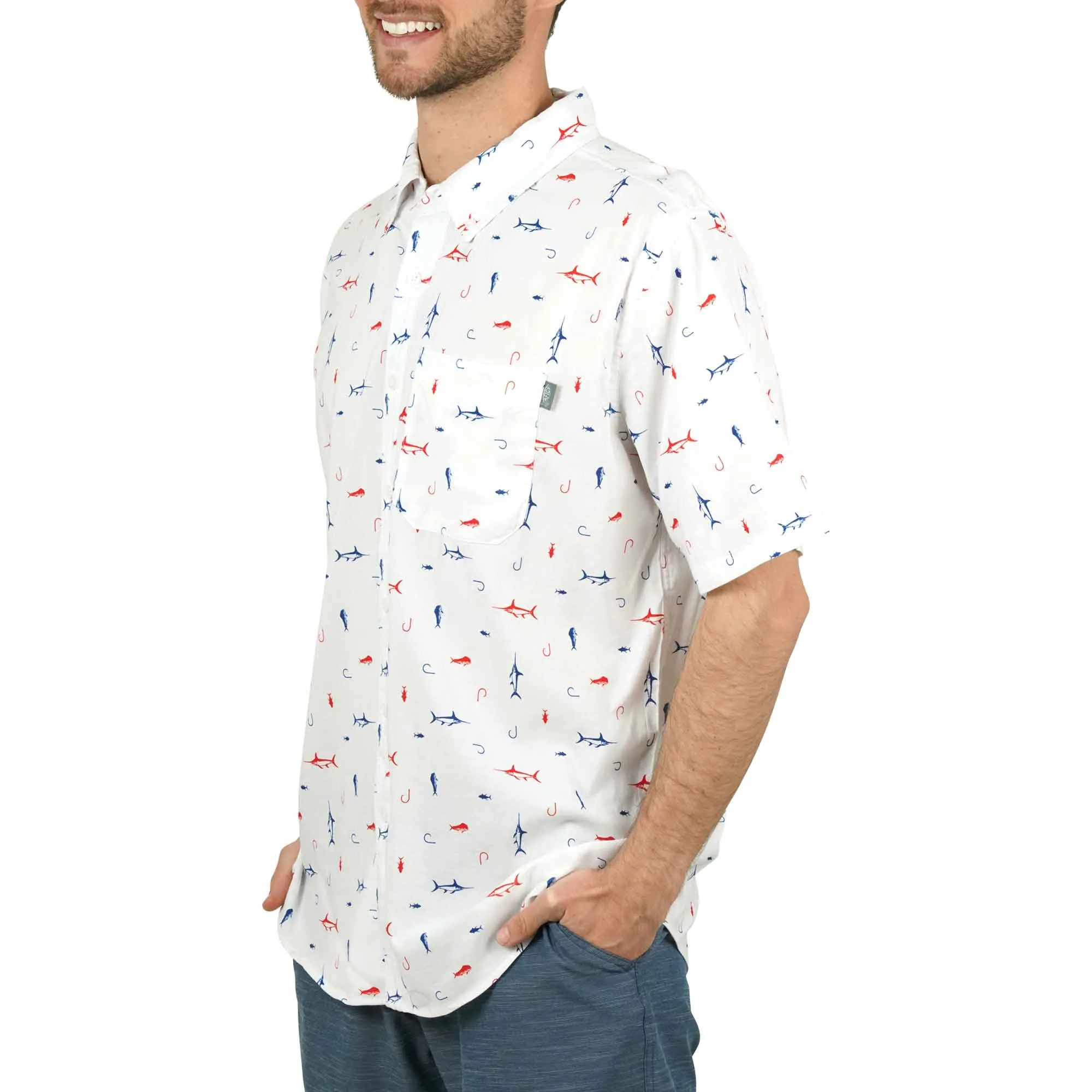 Boatbar SS Button Down Shirt| White