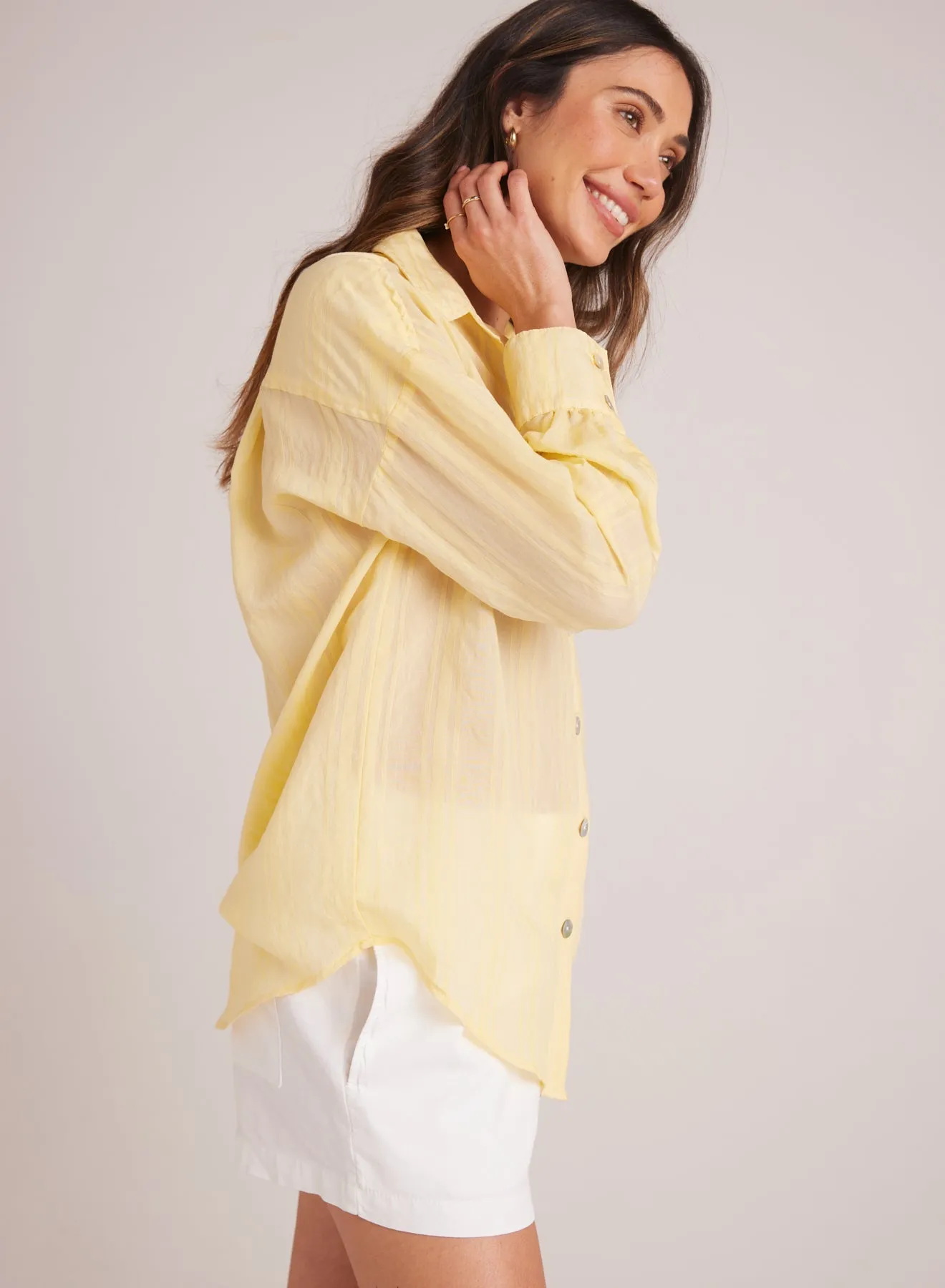 Boyfriend Button Down - Citron Yellow