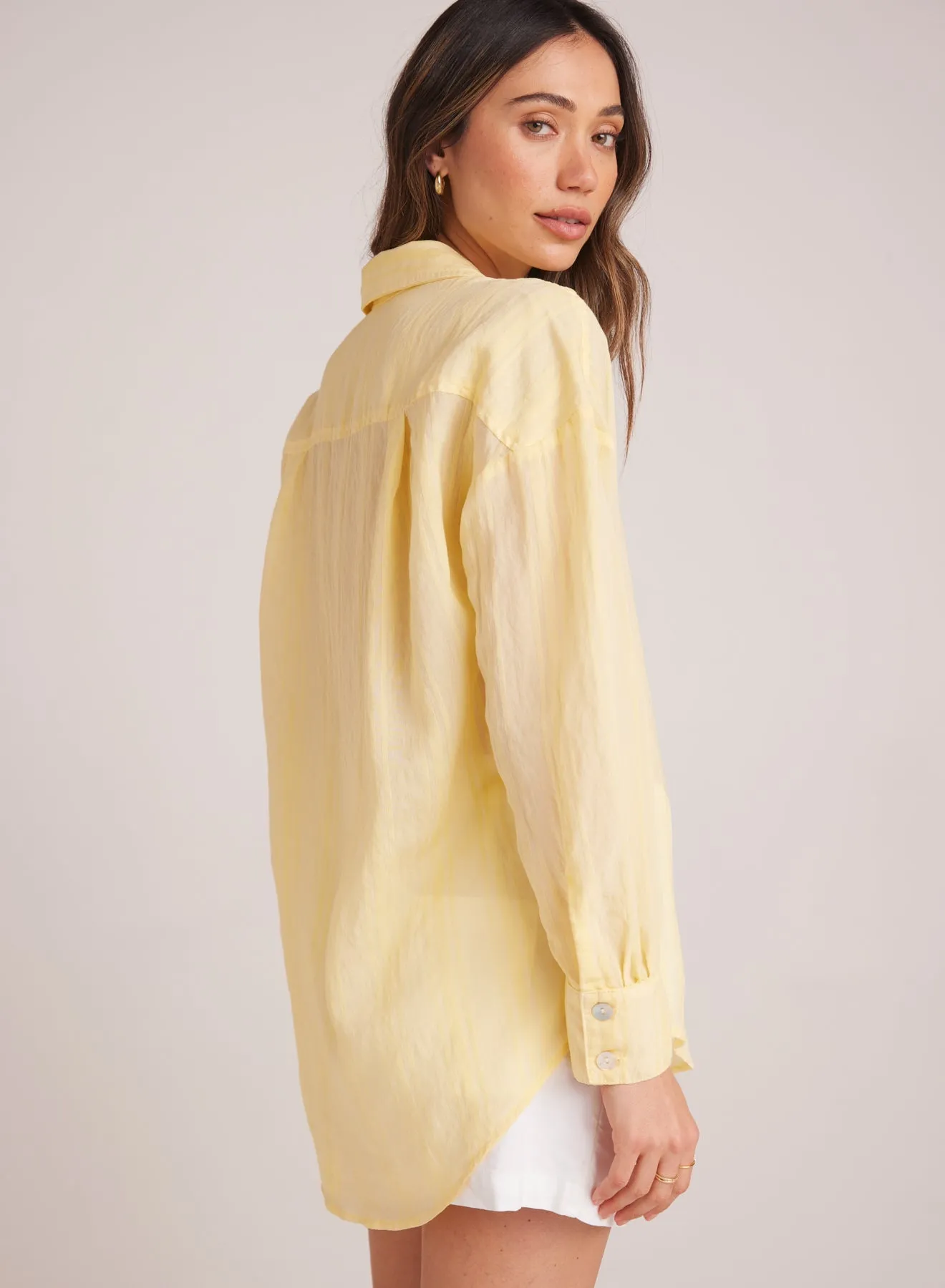 Boyfriend Button Down - Citron Yellow