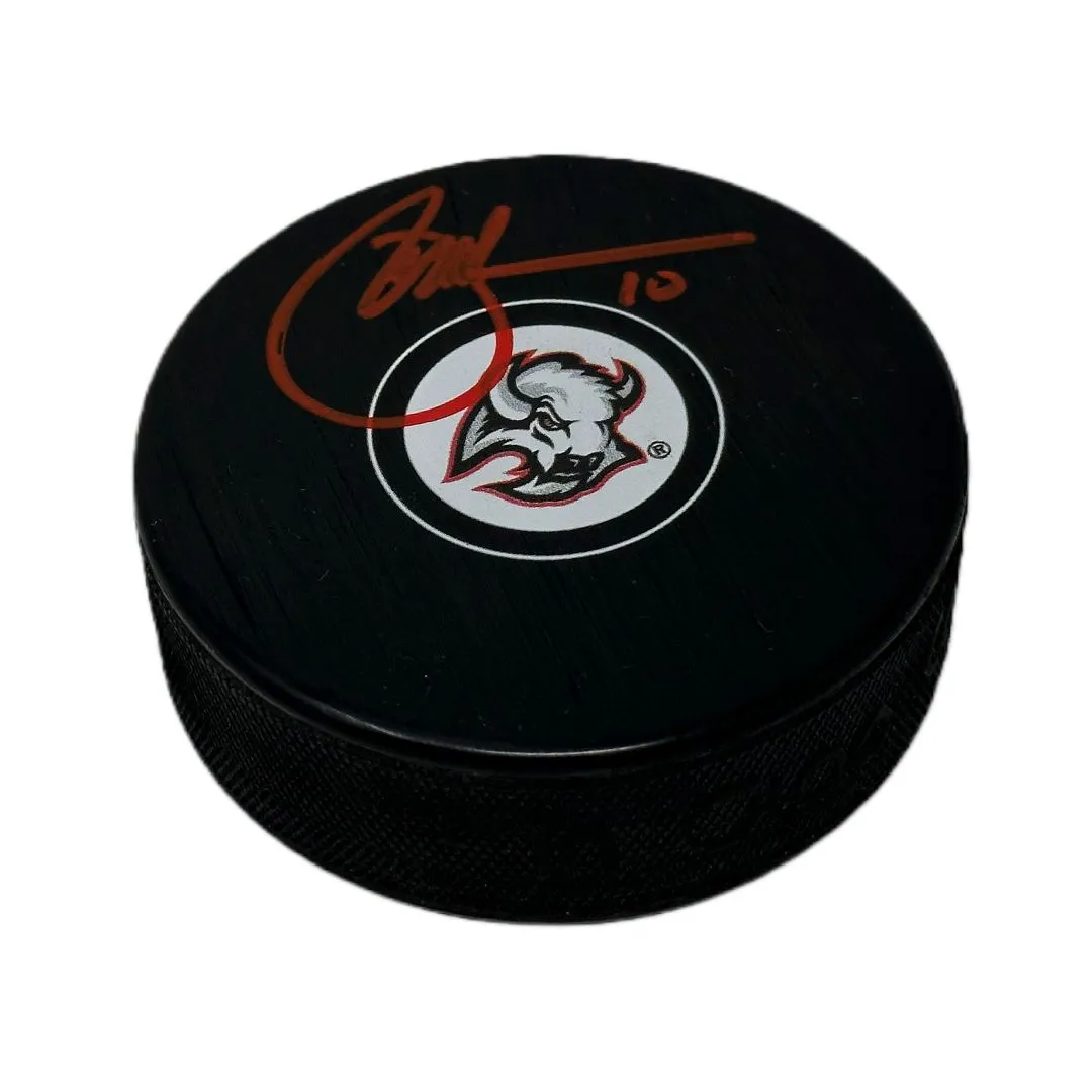 Brad May Signed Buffalo Sabres Goathead Autograph Puck