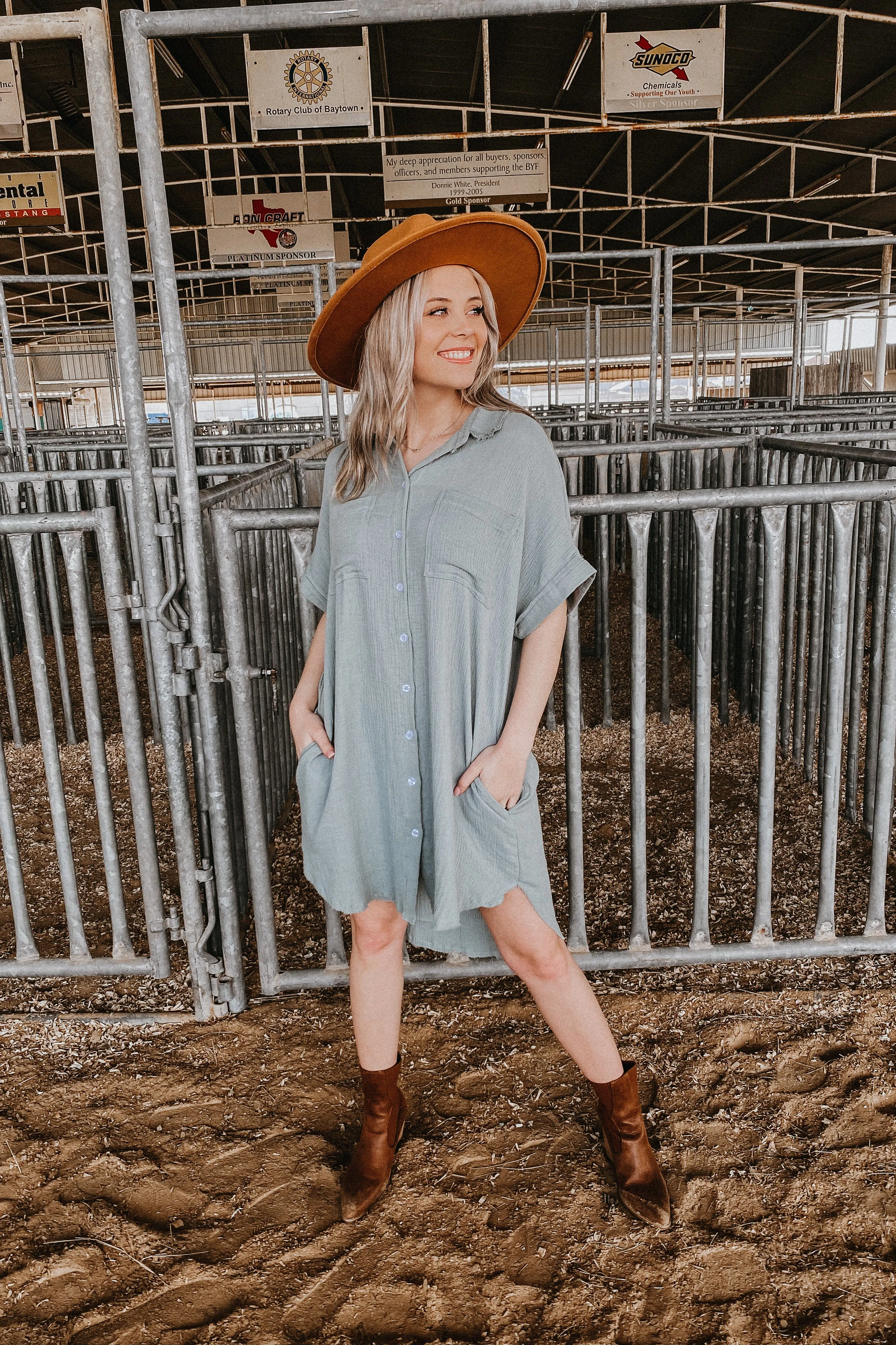 Cactus Blossom Button Down Dress