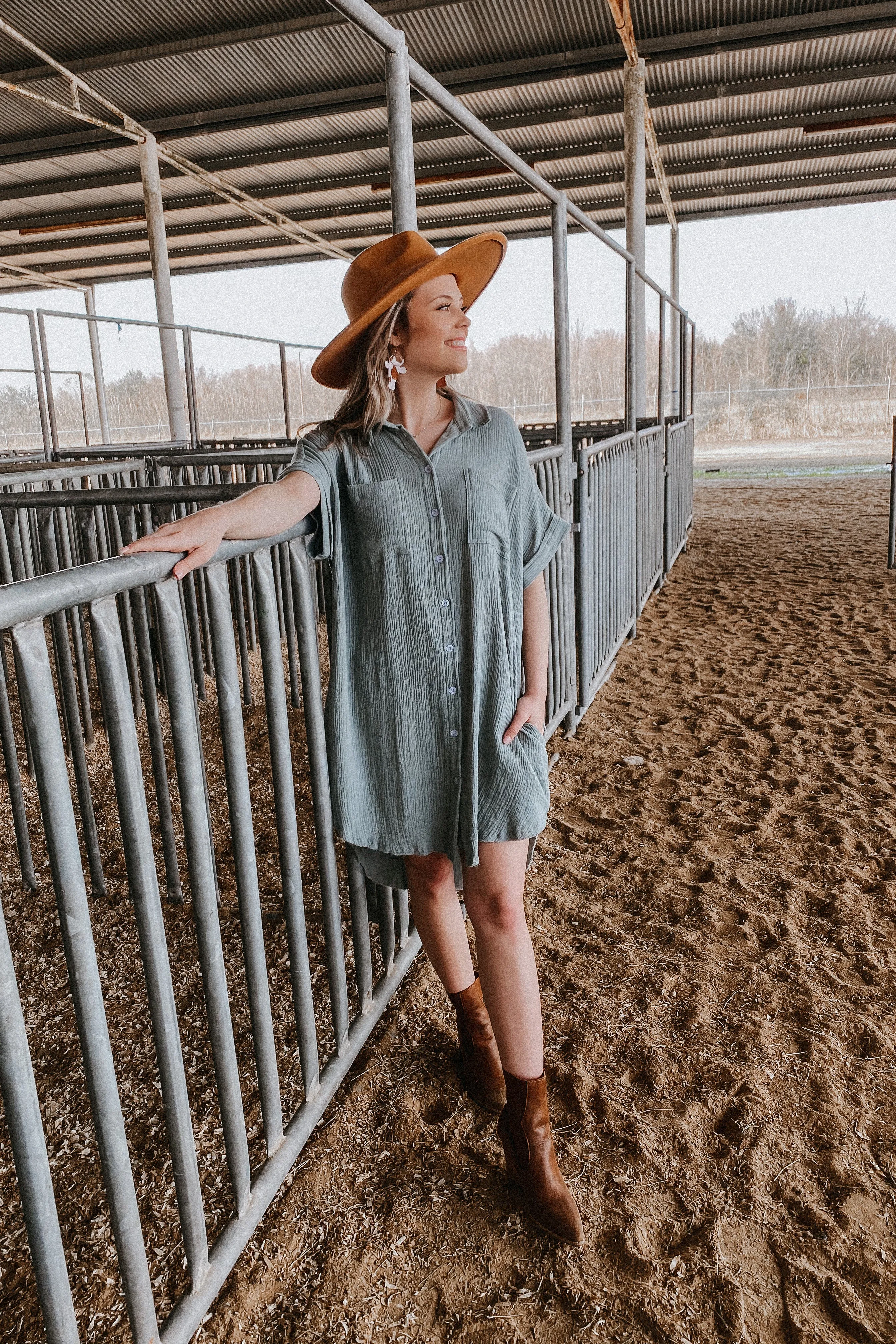 Cactus Blossom Button Down Dress