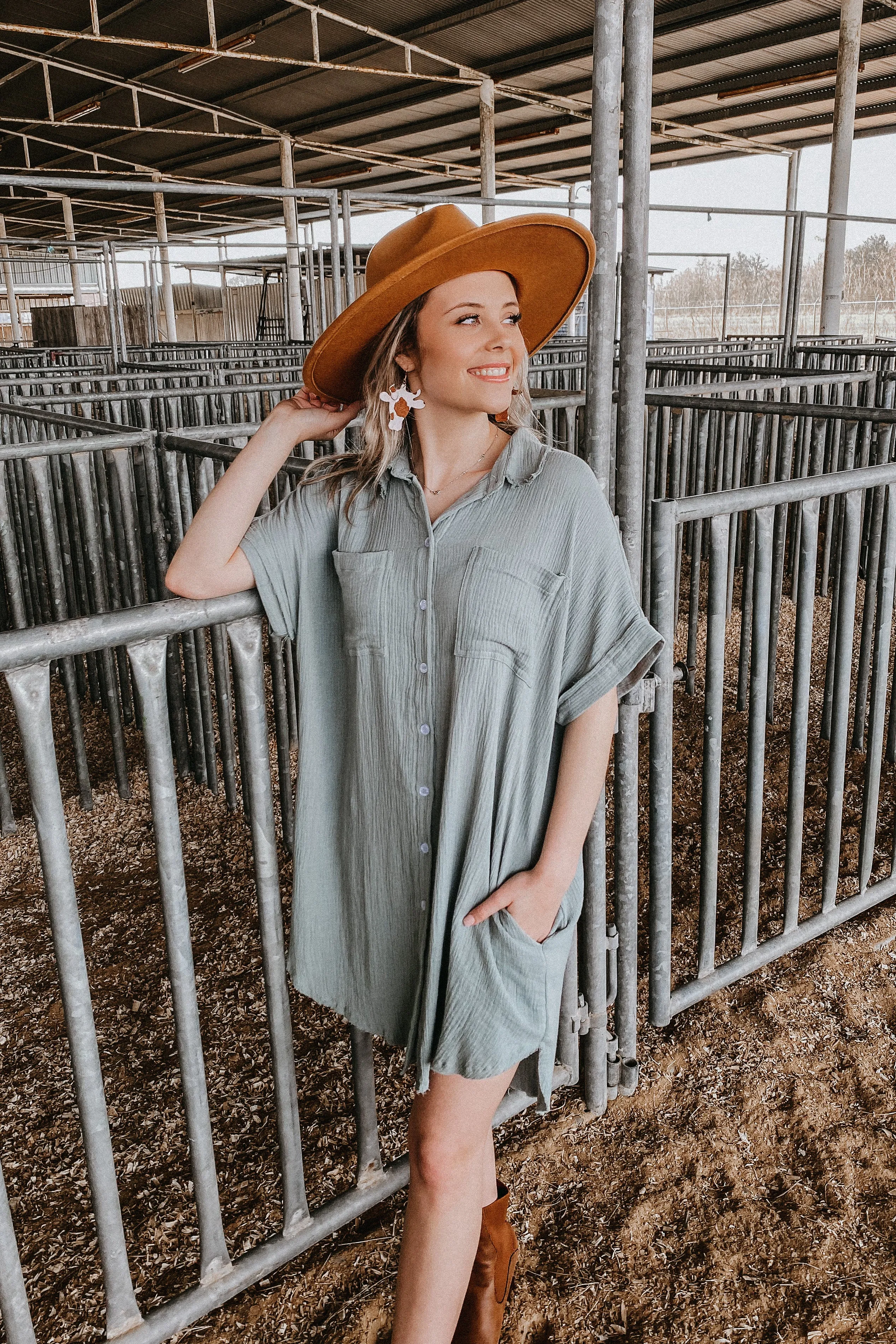 Cactus Blossom Button Down Dress