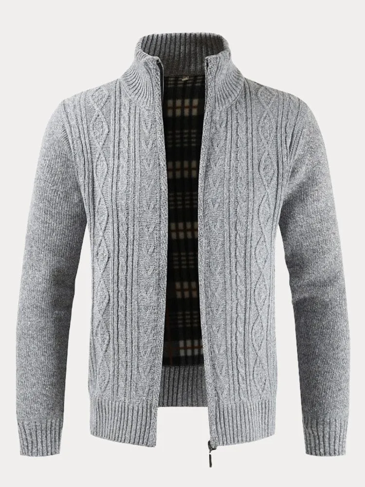 Cardigan Knitted Stand-up Collar Sweater Coat