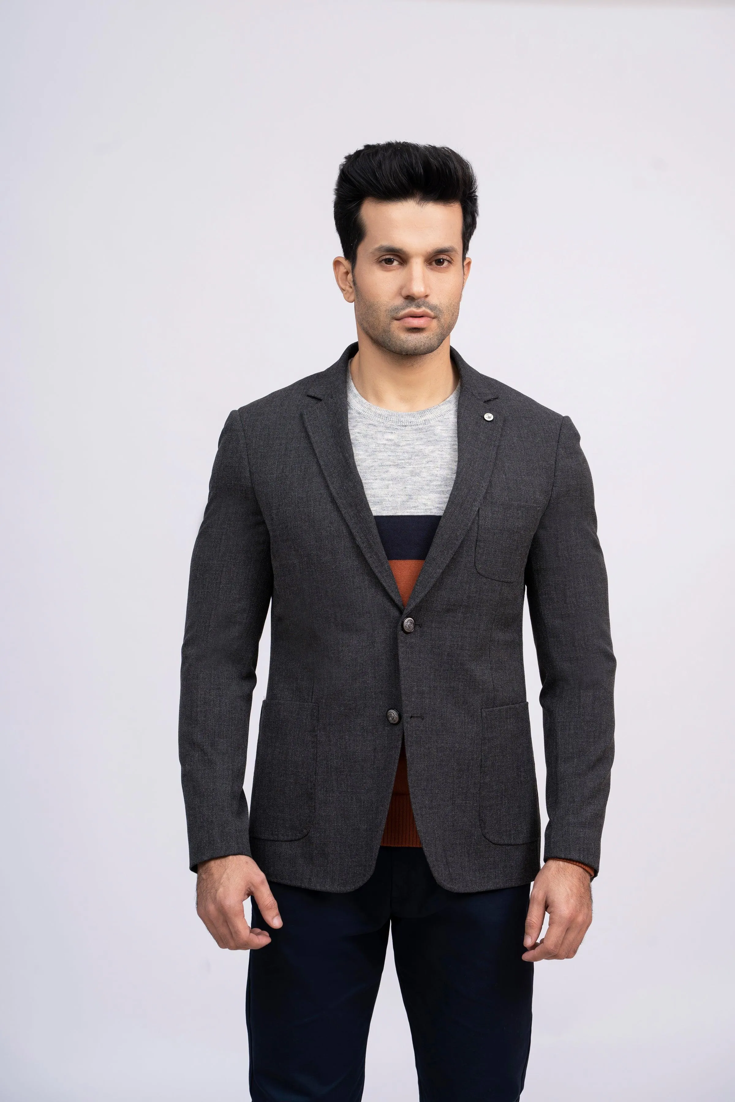 CASUAL COAT SLIM FIT DARK GREY