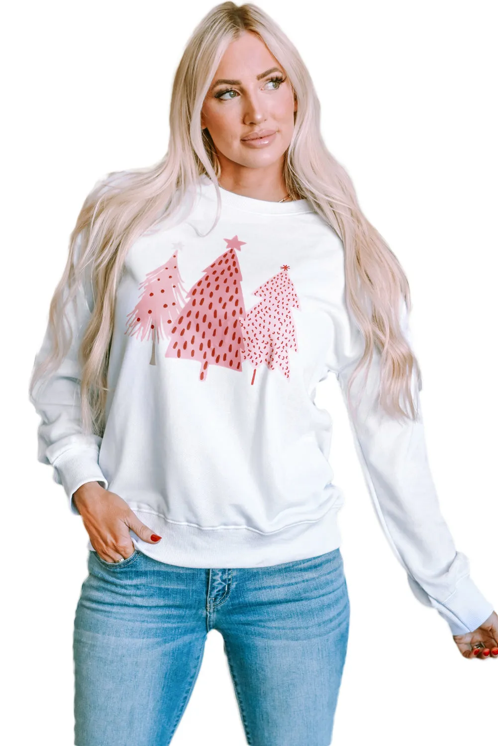 Christmas Tree Dots Pullover Sweatshirt