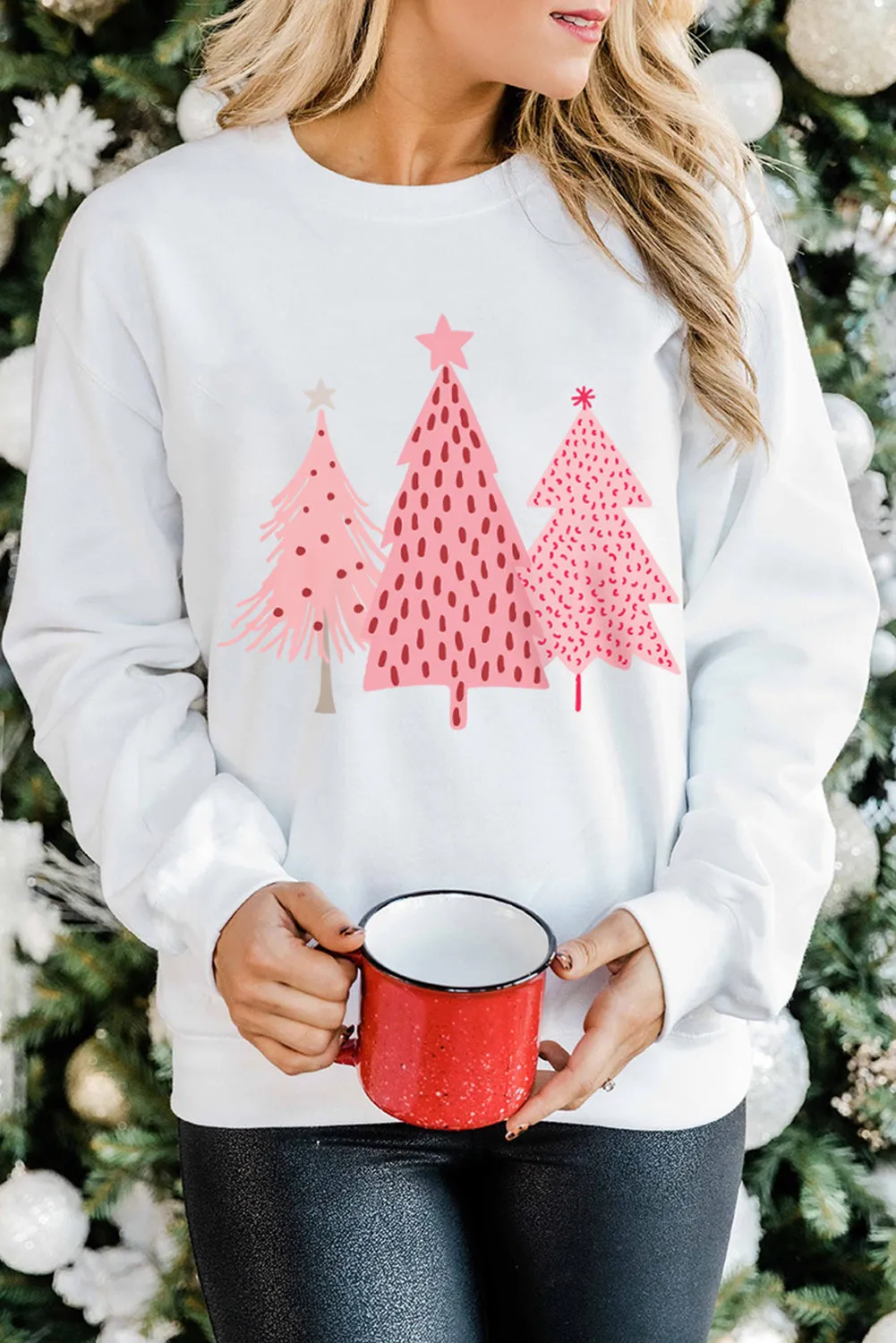 Christmas Tree Dots Pullover Sweatshirt