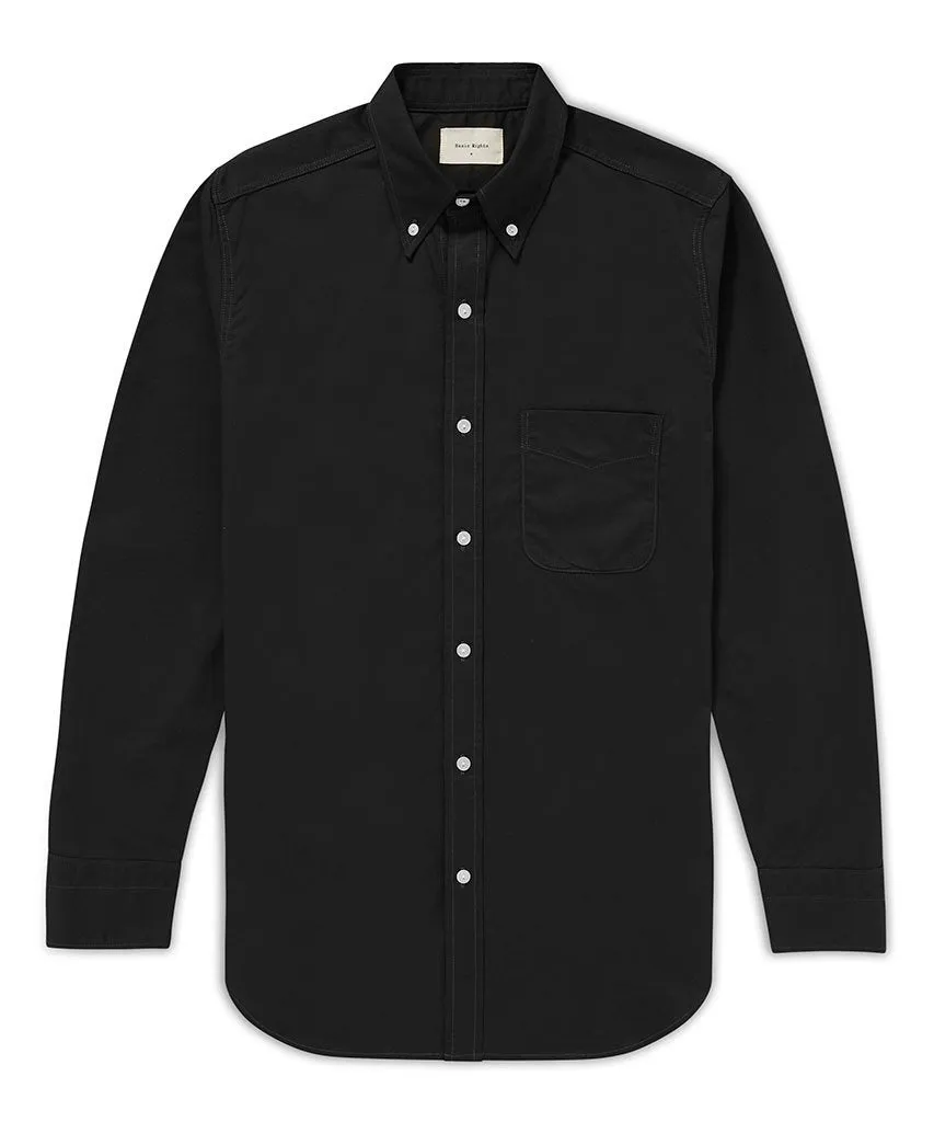 Cotton Button Down Shirt - Dark Navy