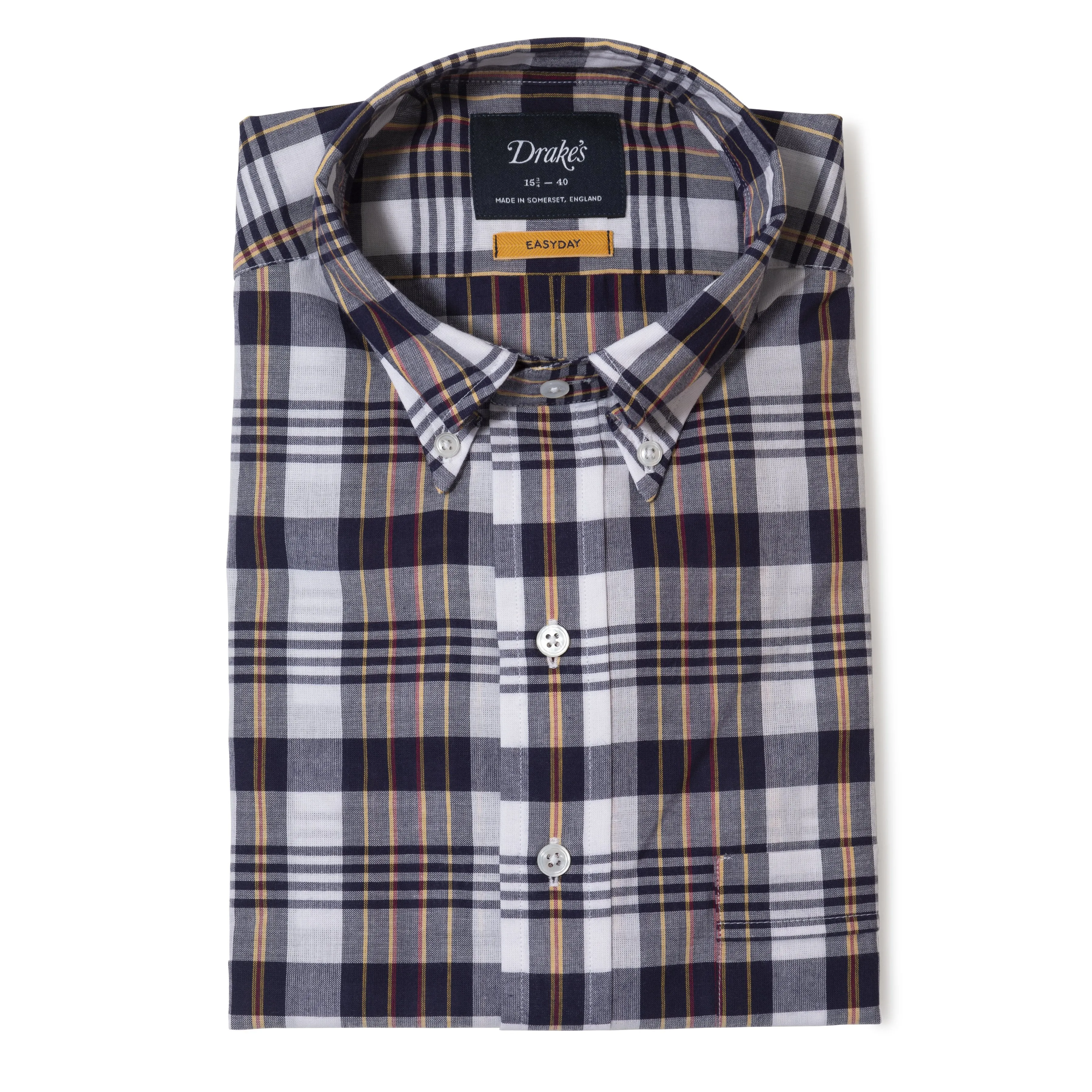 Cotton Madras Button-down Shirt