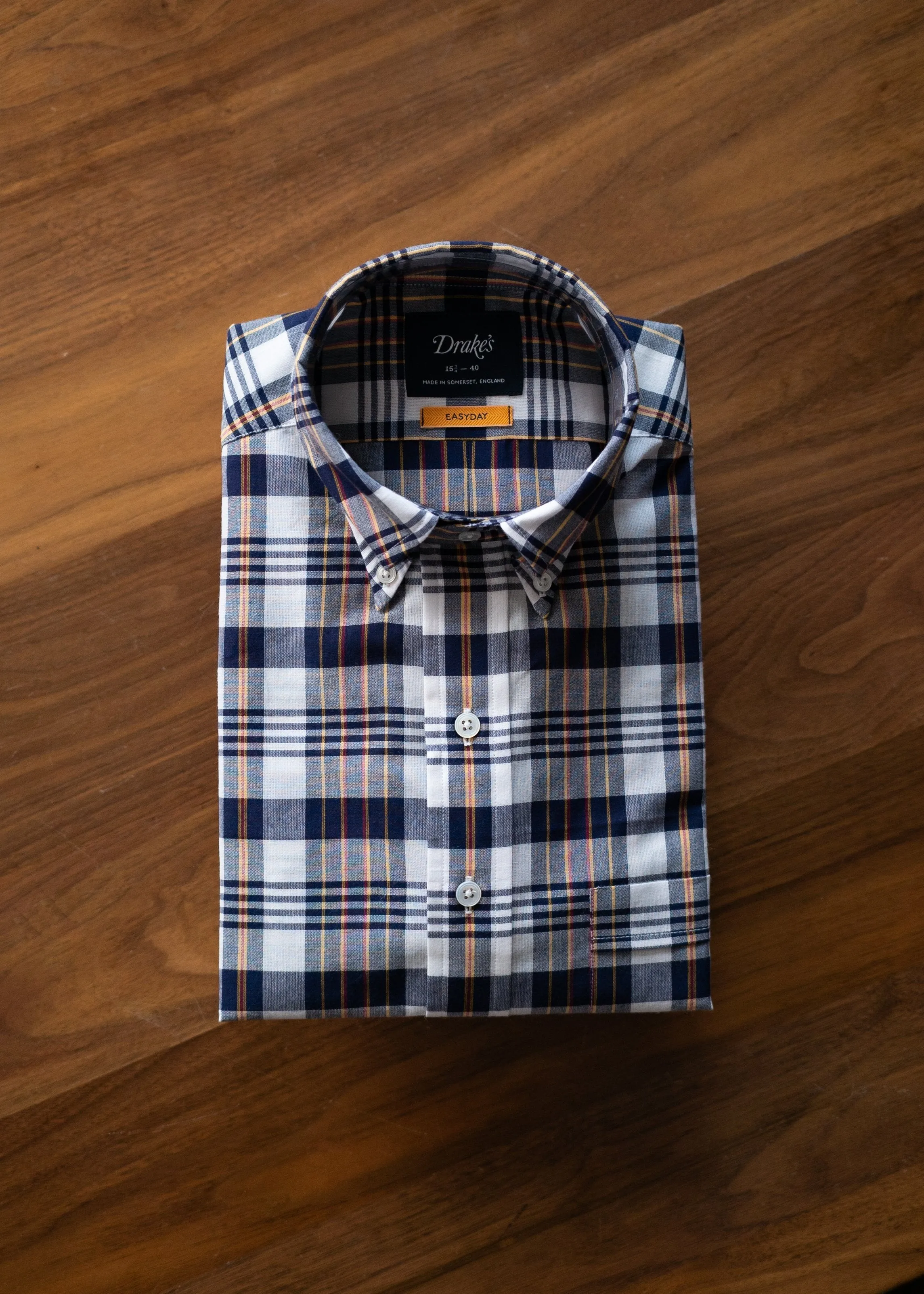 Cotton Madras Button-down Shirt