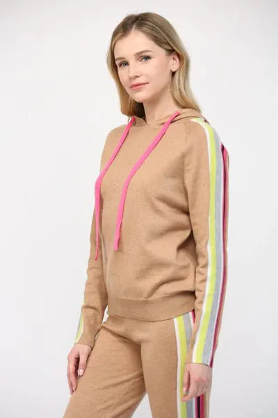 DELTA STRIPE HOODED SWEATER