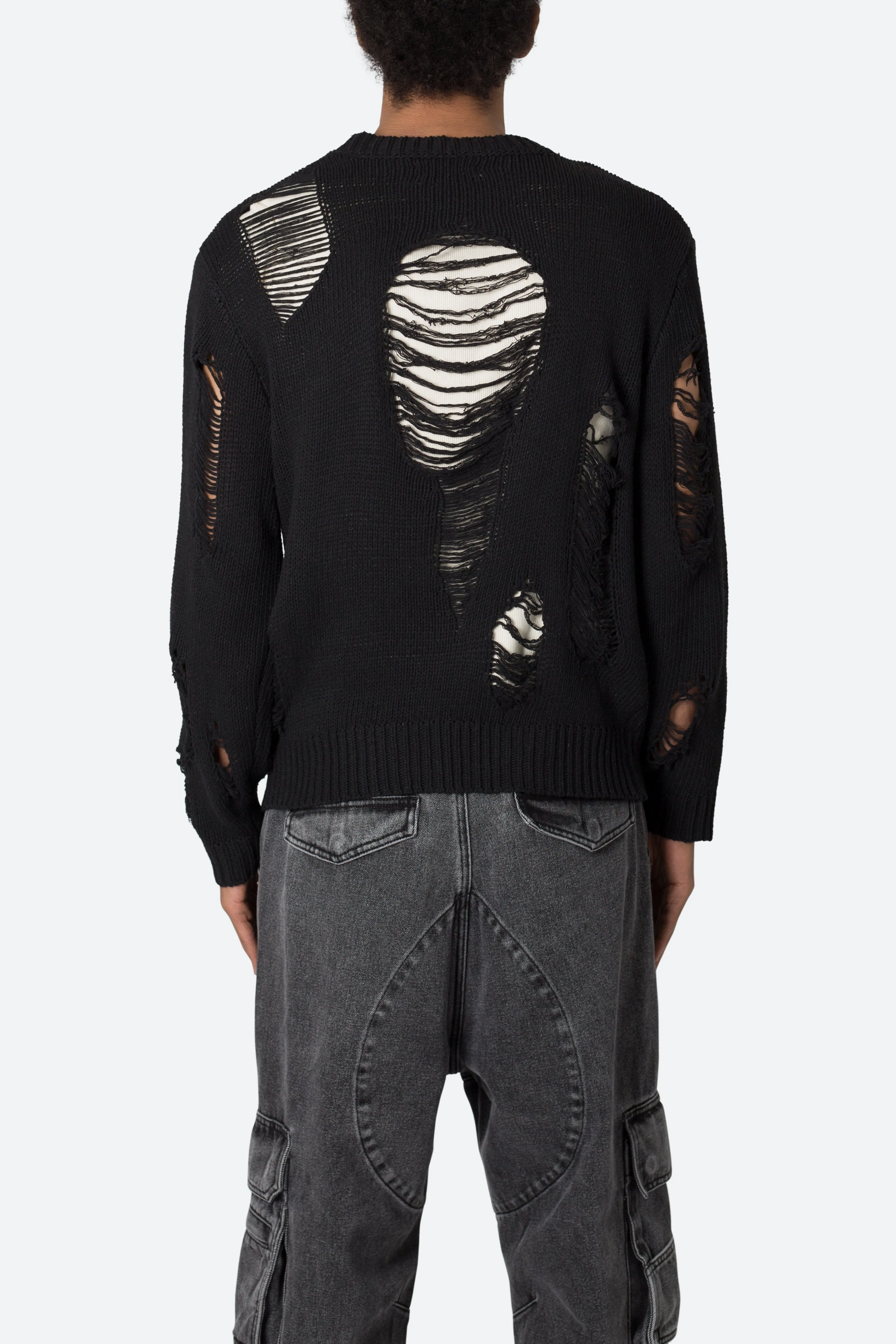 Distressed Sweater - Black