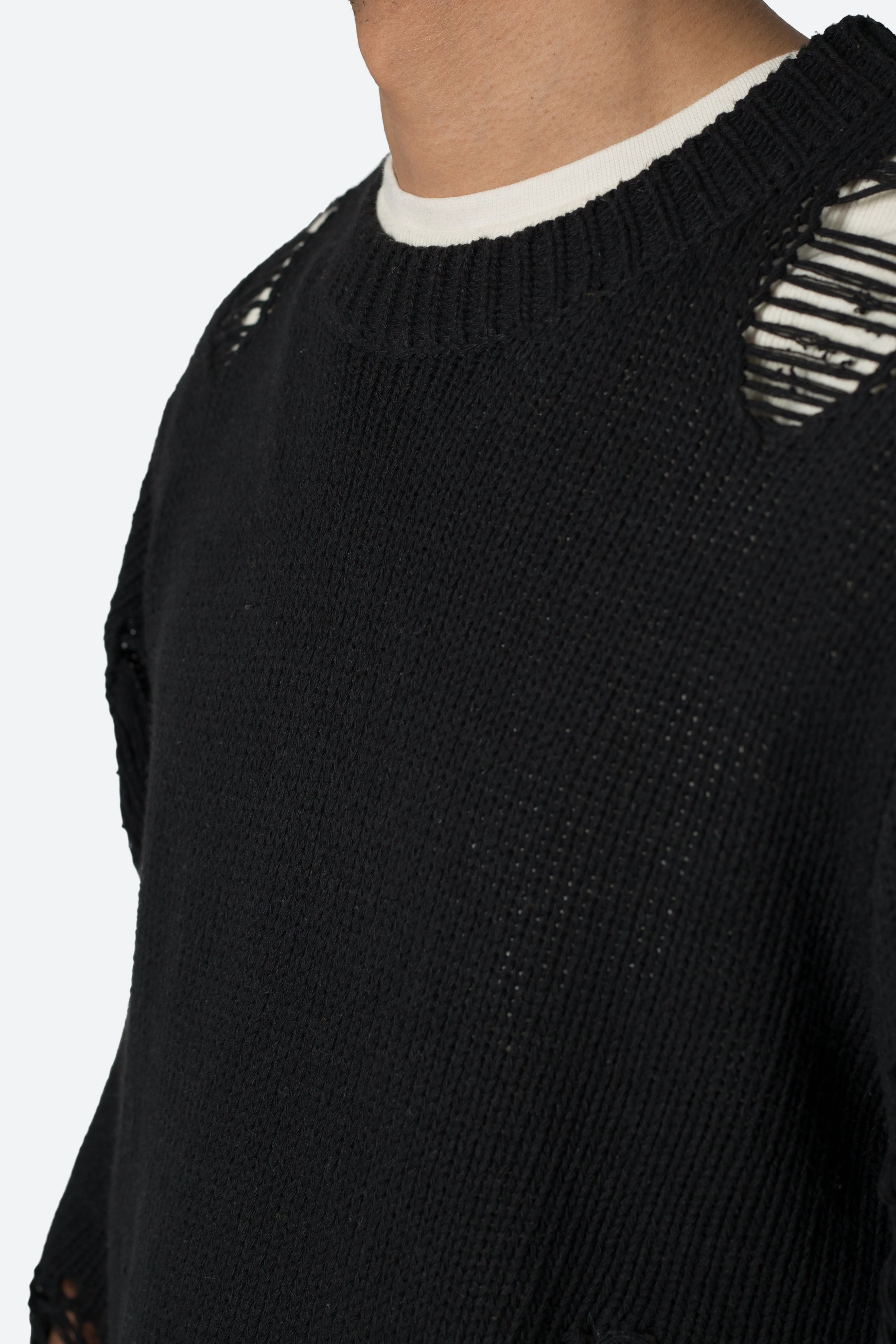 Distressed Sweater - Black