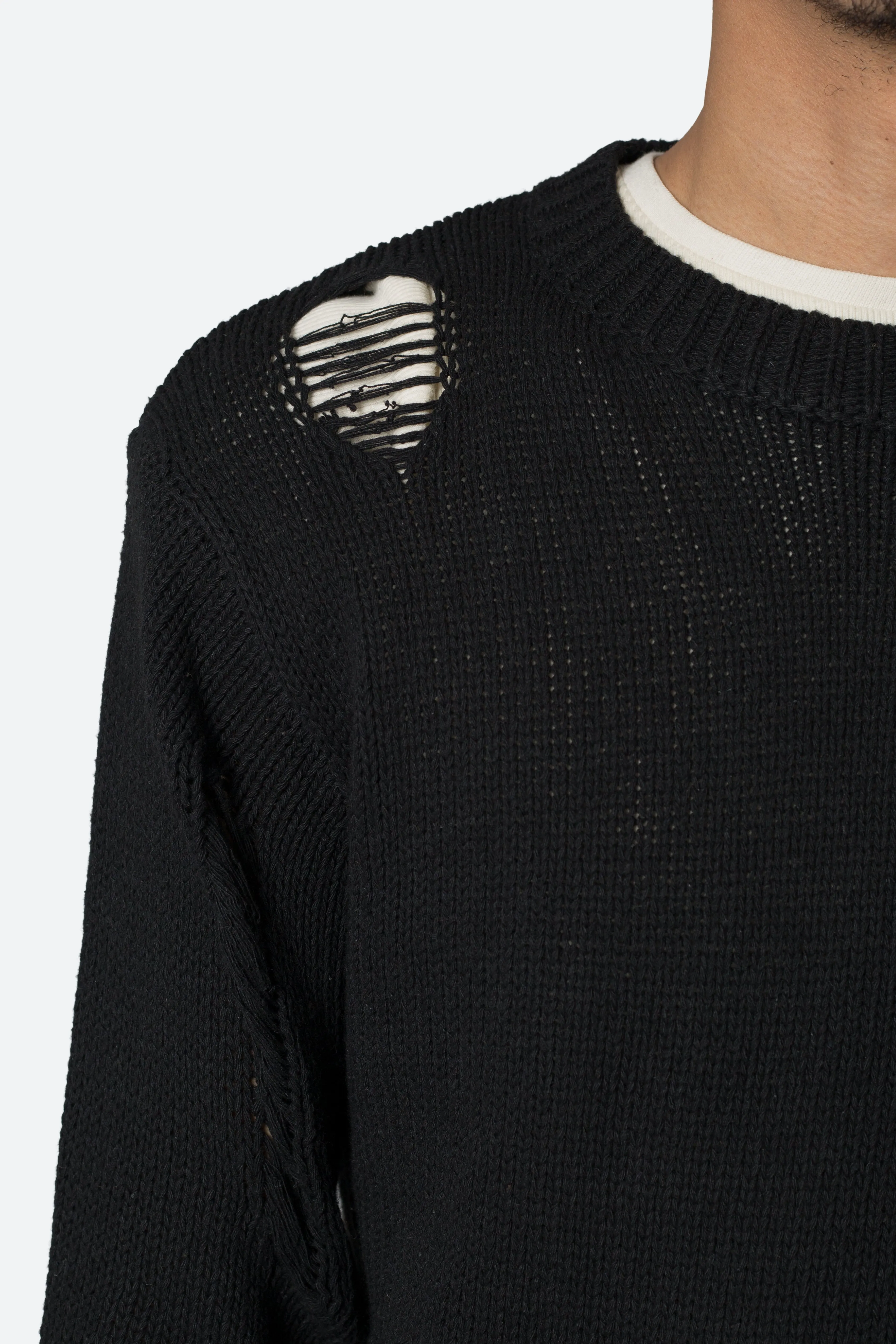 Distressed Sweater - Black