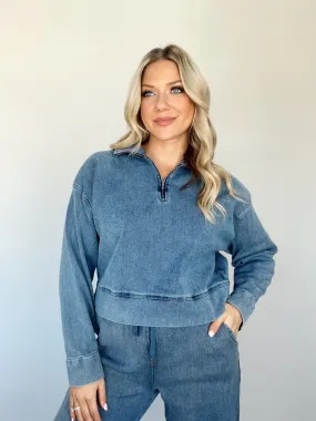 Dressed Down Denim Zip Up