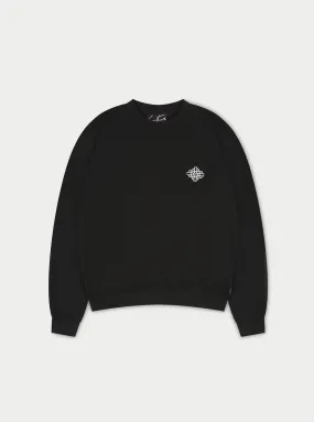 EMBROIDERY EMBLEM SWEATSHIRT - BLACK