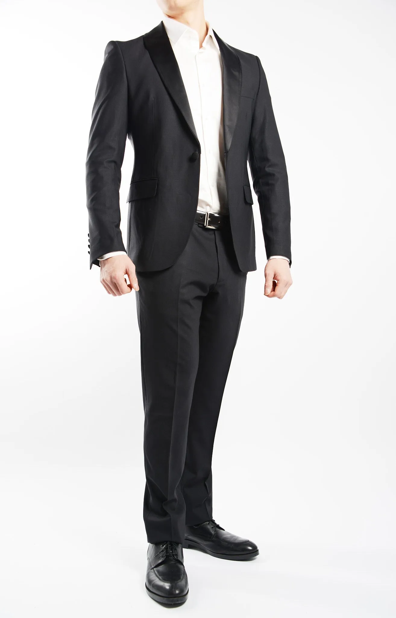 Euro Solid Tuxedo Blazer