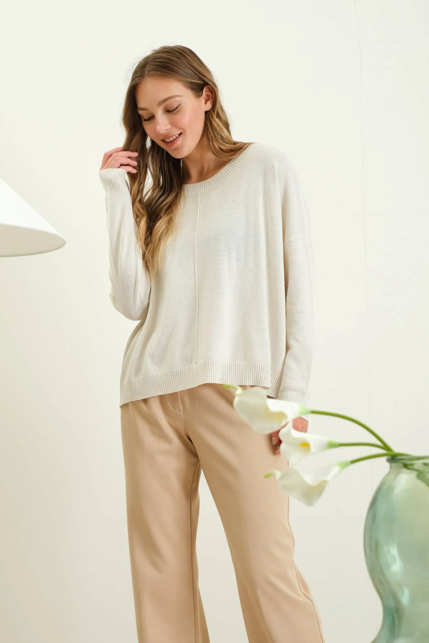 EXTENDED SHOULDER SWEATER