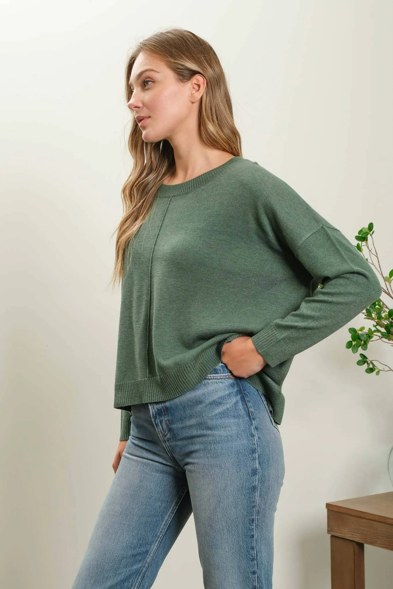 EXTENDED SHOULDER SWEATER