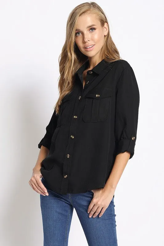 FLAP POCKET BUTTON DOWN SHIRT