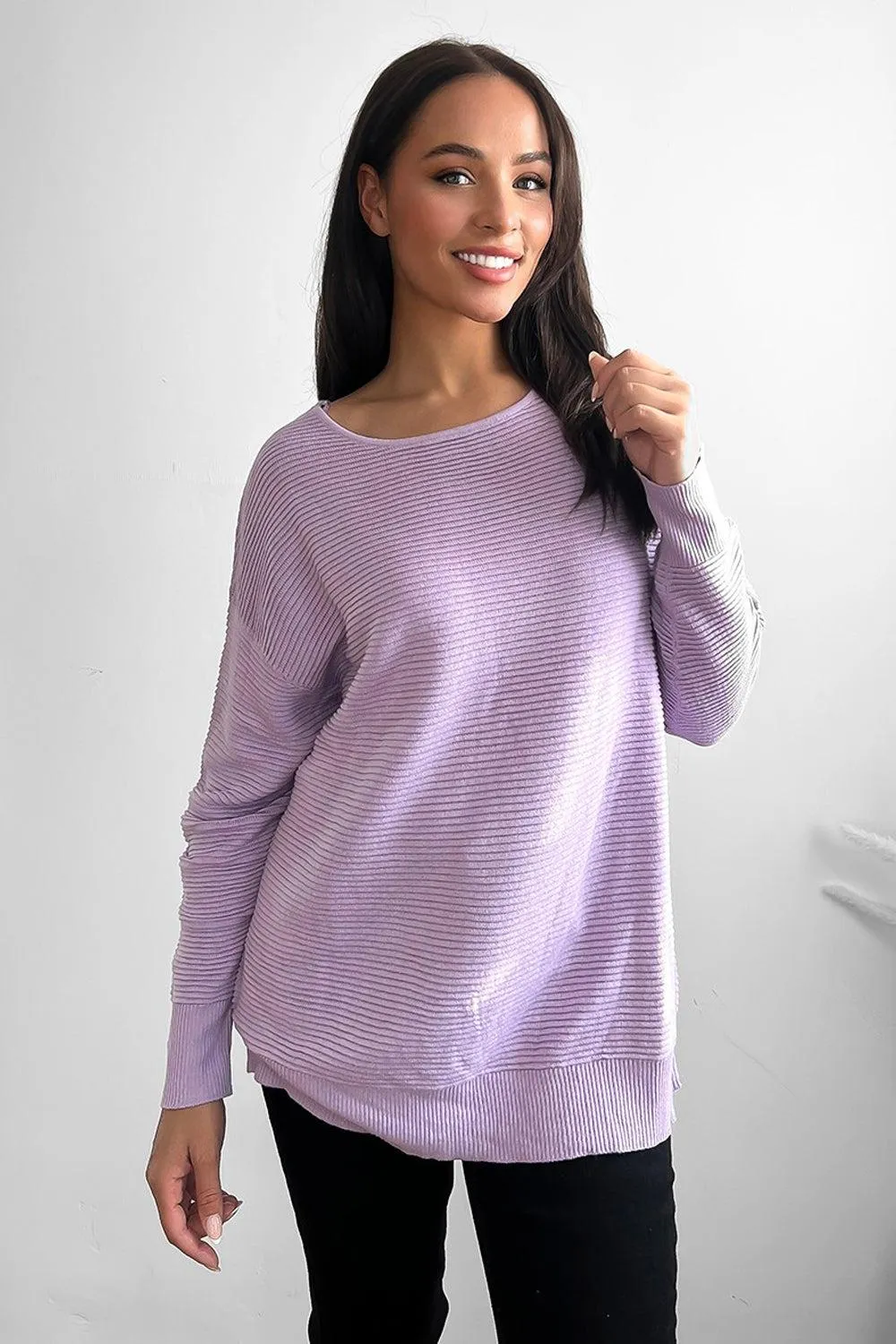 Flat Knit Scoop Neckline Pullover