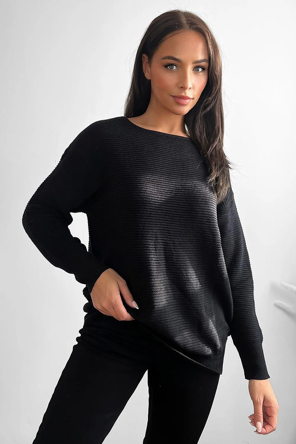 Flat Knit Scoop Neckline Pullover