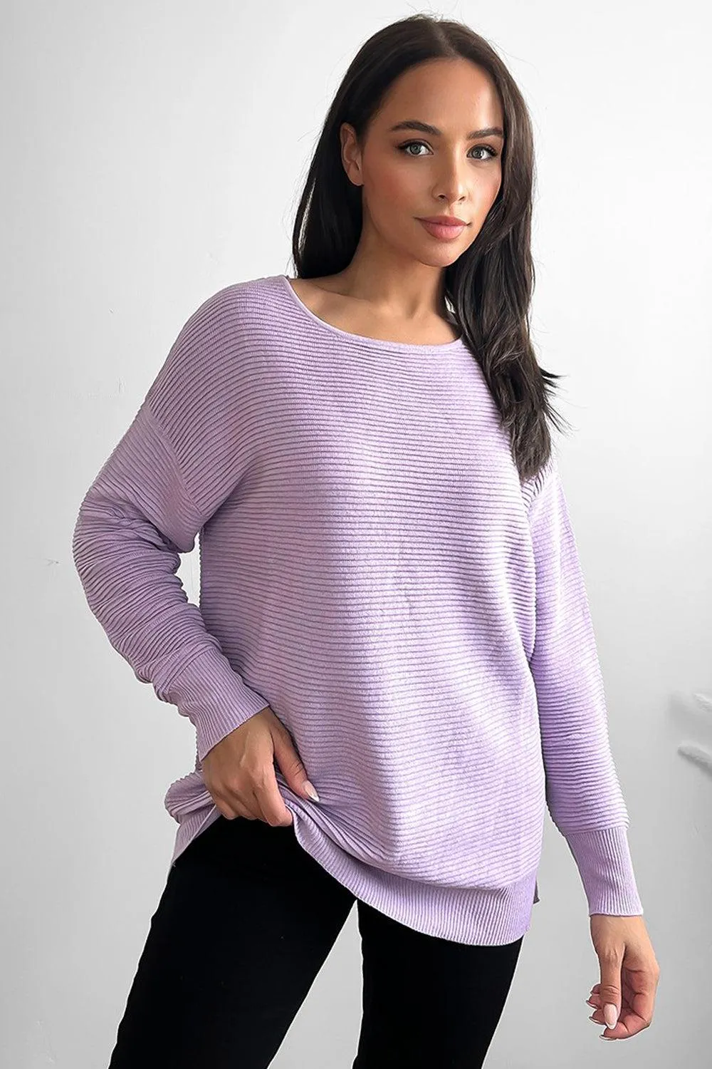 Flat Knit Scoop Neckline Pullover