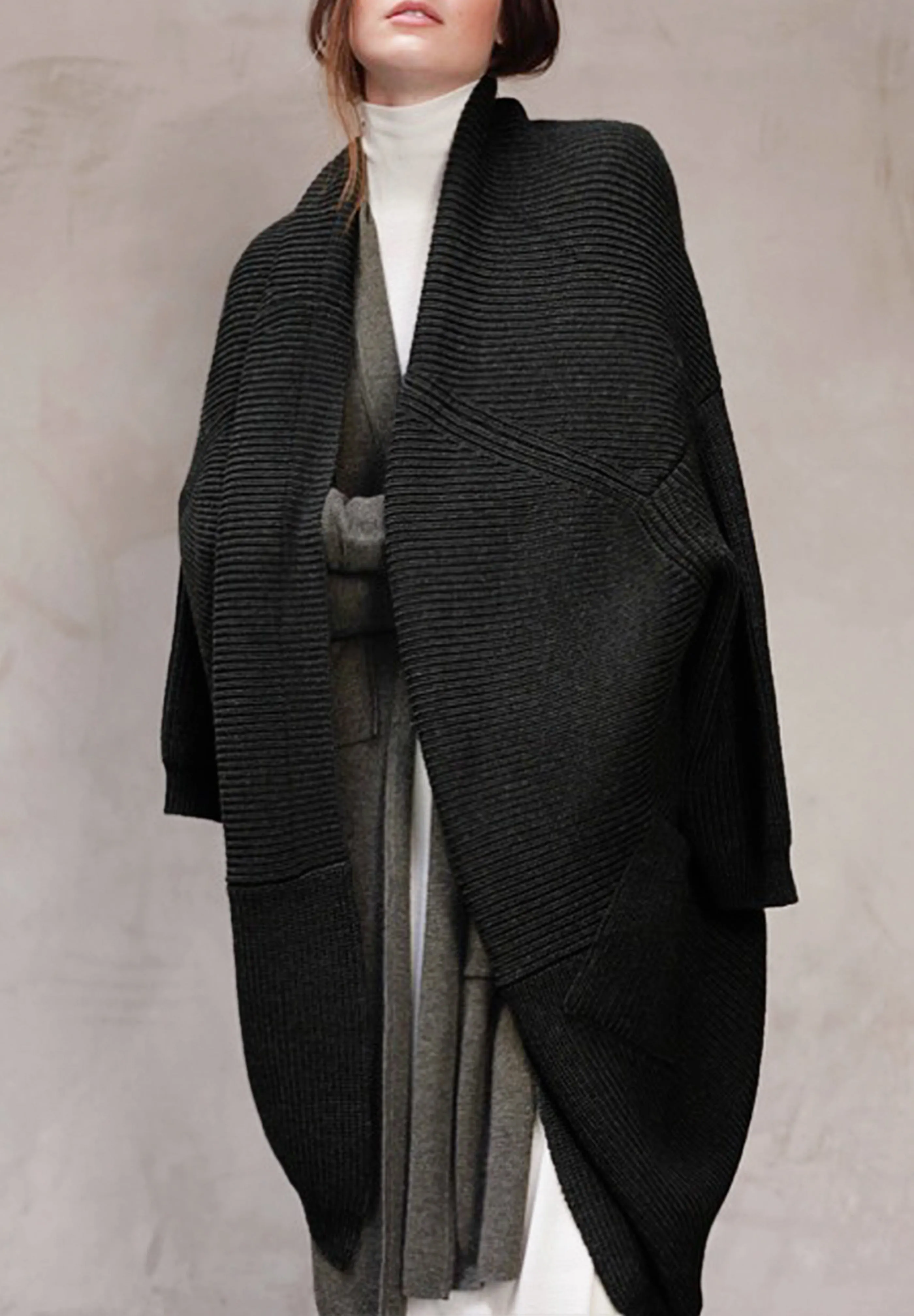 Gio Coat Cardigan in Black