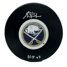 Grant Fuhr Signed Buffalo Sabres Autograph Logo Puck