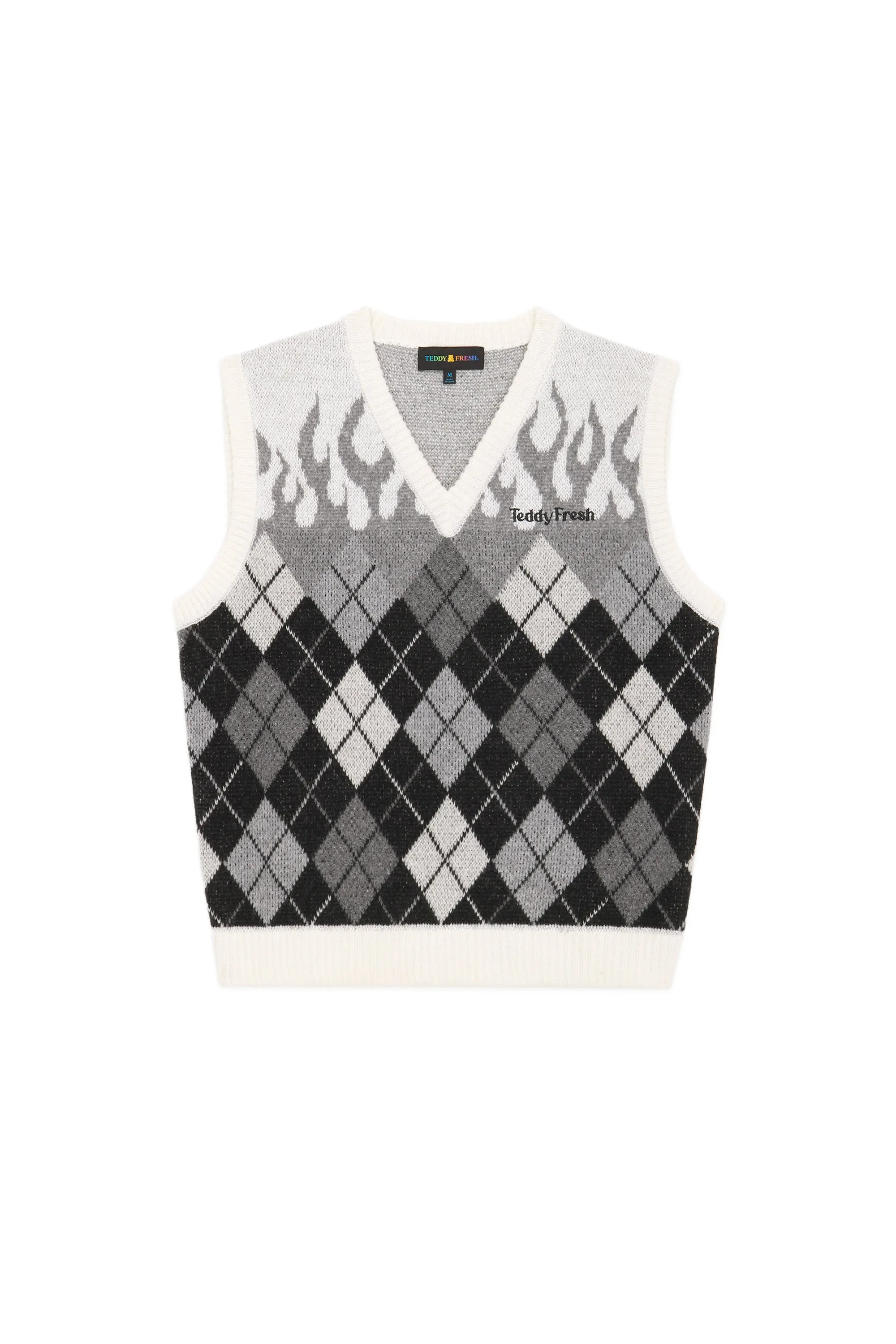 Greyscale Flames Sweater Vest