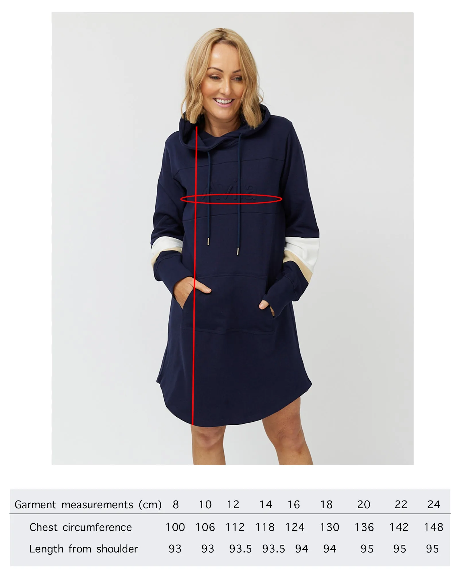 Hoodie Dress - Navy