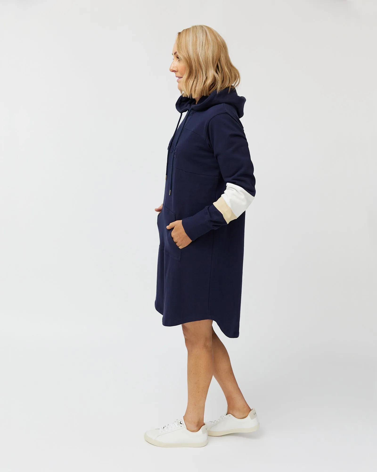 Hoodie Dress - Navy