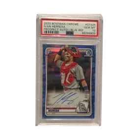 Ivan Herrera PSA 10 GEM MINT 2020 Bowman Chrome Prospect Autograph Blue Refractor 37/150 Rookie RC