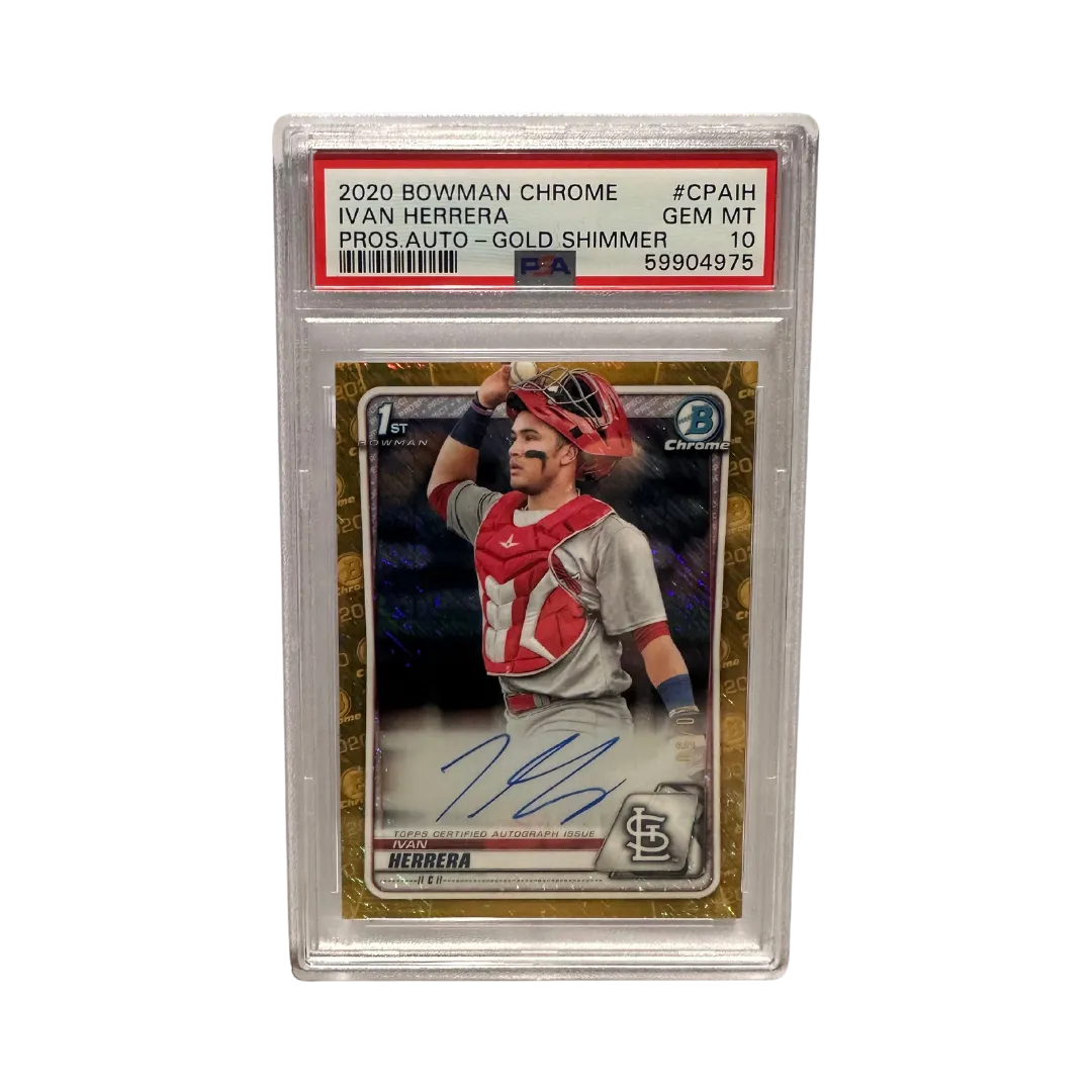 Ivan Herrera PSA 10 GEM MINT 2020 Bowman Chrome Prospect Autograph Gold Shimmer 10/50 Rookie RC