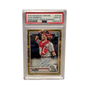 Ivan Herrera PSA 10 GEM MINT 2020 Bowman Chrome Prospect Autograph Gold Shimmer 10/50 Rookie RC