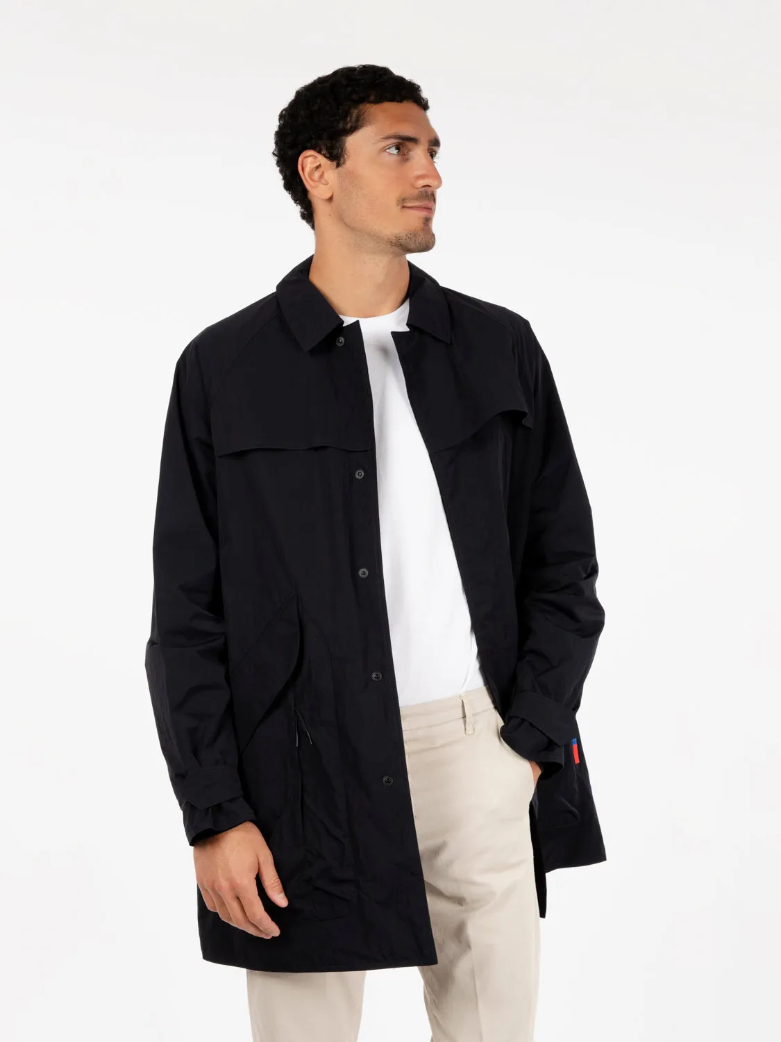 Japanese 2 trench blu navy