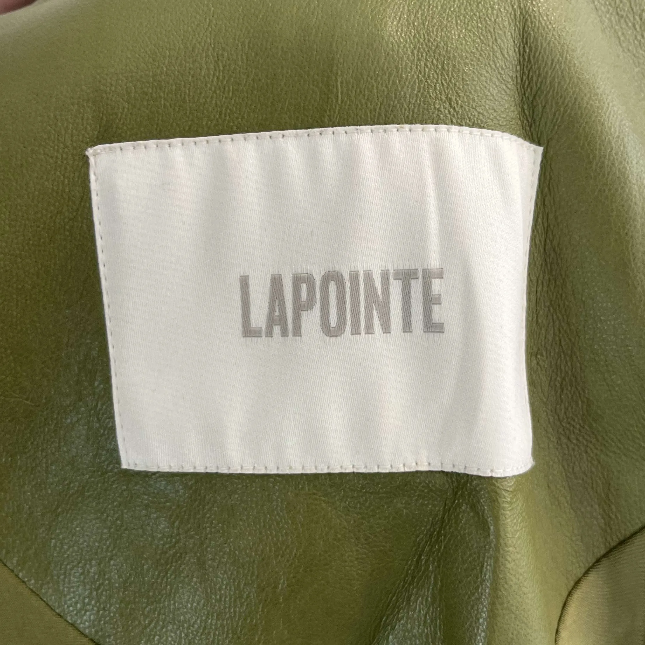 Lapointe Pea Green Lambskin Trench Coat XS