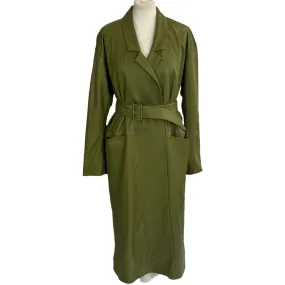 Lapointe Pea Green Lambskin Trench Coat XS