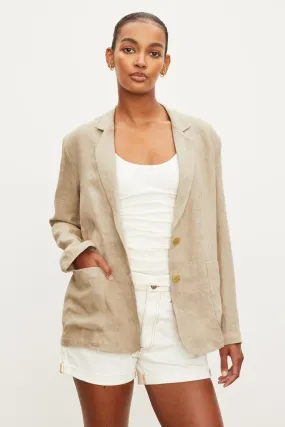 LENNY LINEN BLAZER - VELVET